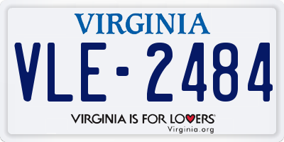 VA license plate VLE2484