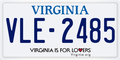 VA license plate VLE2485