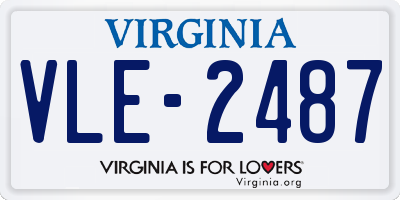 VA license plate VLE2487