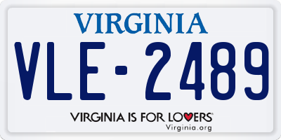 VA license plate VLE2489