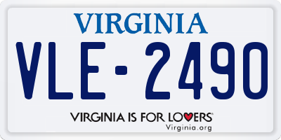 VA license plate VLE2490