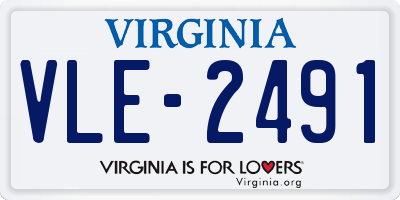 VA license plate VLE2491