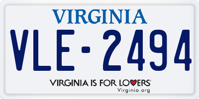 VA license plate VLE2494