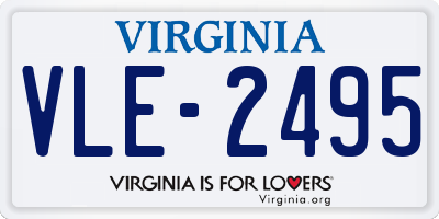 VA license plate VLE2495