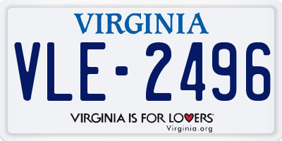 VA license plate VLE2496
