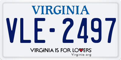 VA license plate VLE2497
