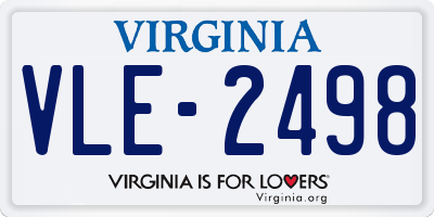 VA license plate VLE2498