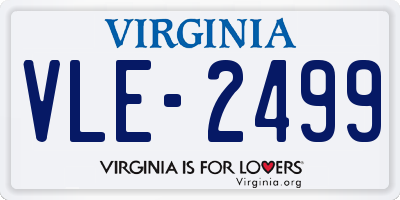VA license plate VLE2499