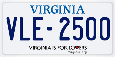 VA license plate VLE2500