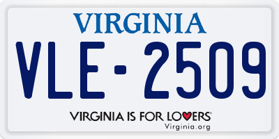 VA license plate VLE2509
