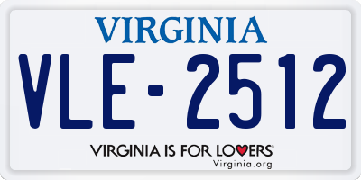 VA license plate VLE2512