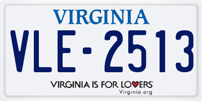 VA license plate VLE2513