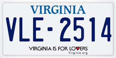 VA license plate VLE2514
