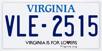 VA license plate VLE2515