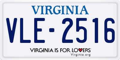 VA license plate VLE2516