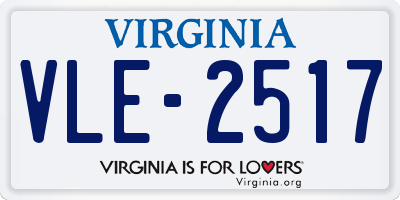 VA license plate VLE2517