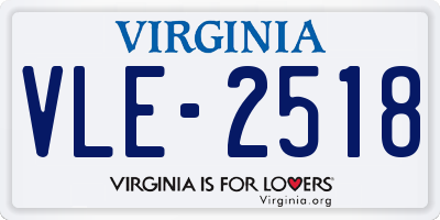 VA license plate VLE2518