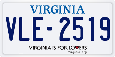VA license plate VLE2519