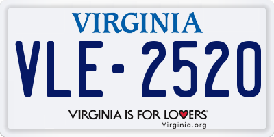 VA license plate VLE2520