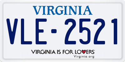 VA license plate VLE2521