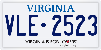 VA license plate VLE2523