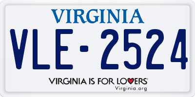 VA license plate VLE2524