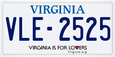 VA license plate VLE2525