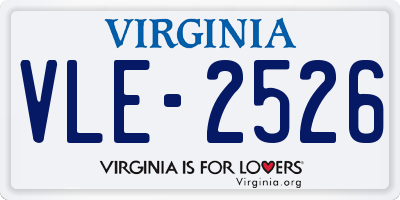 VA license plate VLE2526
