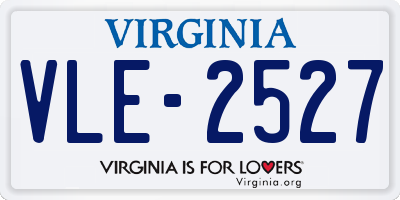 VA license plate VLE2527