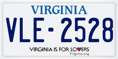 VA license plate VLE2528