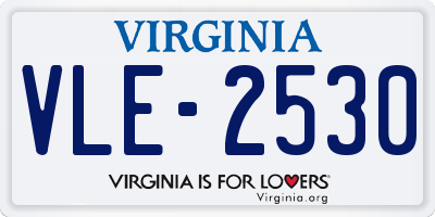 VA license plate VLE2530