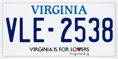 VA license plate VLE2538