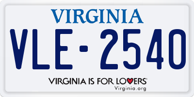 VA license plate VLE2540