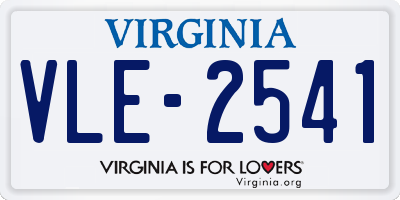 VA license plate VLE2541