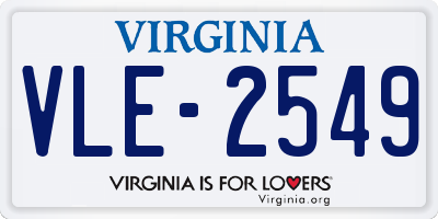 VA license plate VLE2549