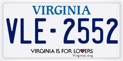 VA license plate VLE2552