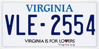 VA license plate VLE2554