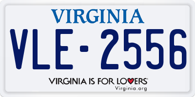 VA license plate VLE2556