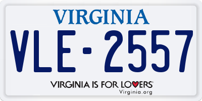 VA license plate VLE2557