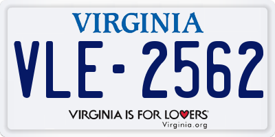 VA license plate VLE2562