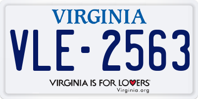 VA license plate VLE2563