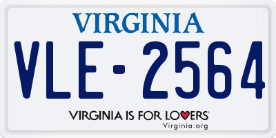 VA license plate VLE2564
