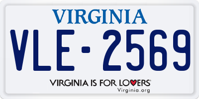 VA license plate VLE2569