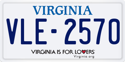 VA license plate VLE2570