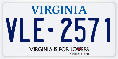 VA license plate VLE2571