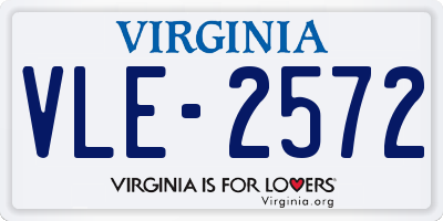 VA license plate VLE2572