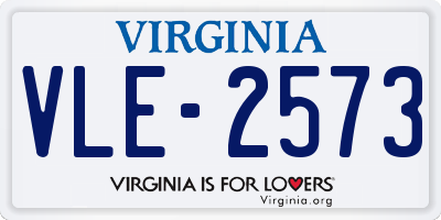 VA license plate VLE2573