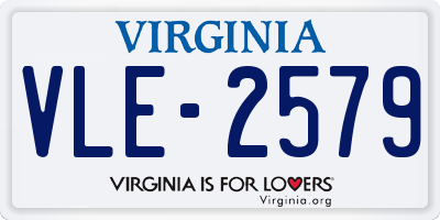 VA license plate VLE2579