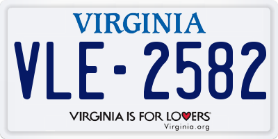 VA license plate VLE2582