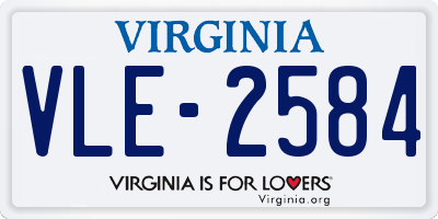 VA license plate VLE2584